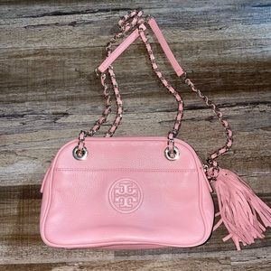 Tory Burch pink tassel bag